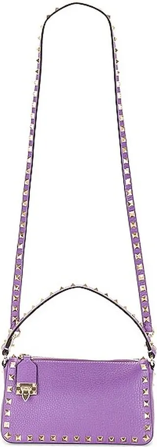 Valentino Garavani Small Rockstud Shoulder Bag in Purple