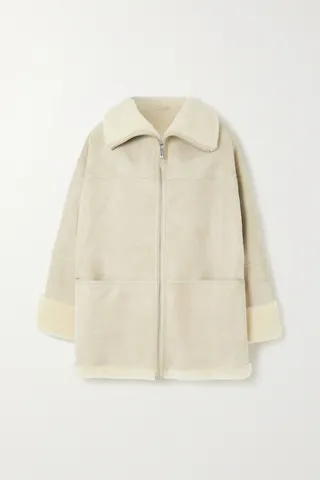 TOTEME - Paneled Shearling Jacket - Cream