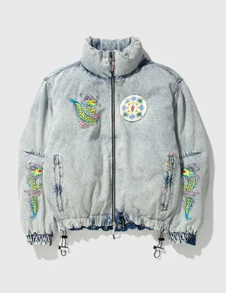 Washed Denim Puffer "Yong Jamba"