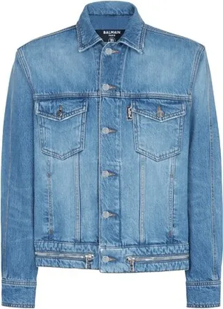 Denim jacket with zipper