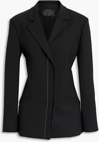 Wool-blend crepe blazer