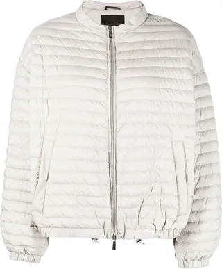 Padded Zip-Up Round-Neck Jacket