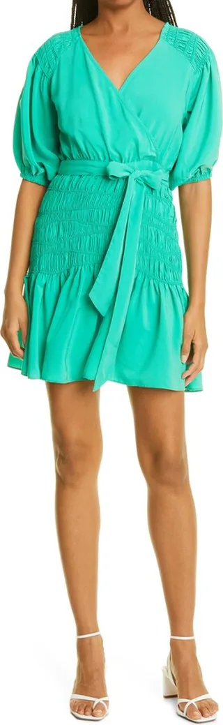 Taluna Smocked Wrap Minidress