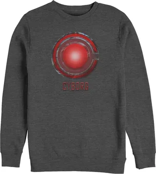 Men's Zack Snyder Justice League Cyborg Logo Sweatshirt - Charcoal Heather - 3X Large