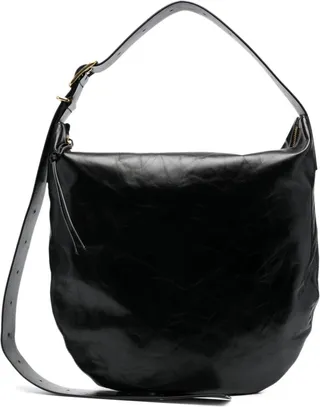 Medium Crinkled Leather Shoulder Bag