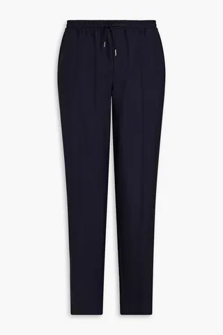Alpha tapered wool-crepe pants