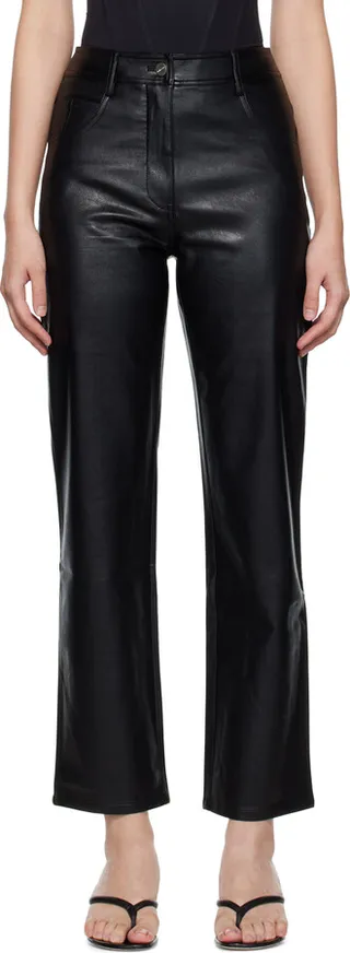 Miaou Black Junior Faux-Leather Pants