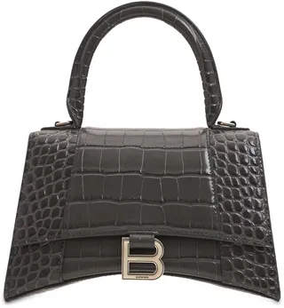Small Hourglass embossed leather bag
