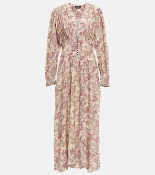 Moyrala paisley silk midi dress