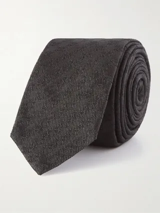 5cm Logo-Jacquard Silk Tie