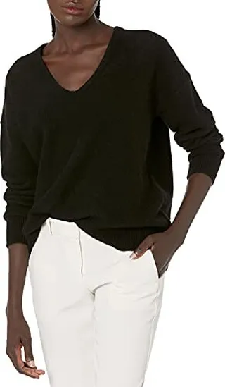 Vince womens Relaxed V-neck Pullover Sweater