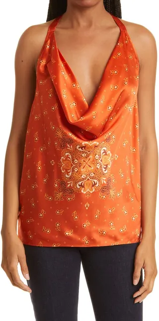 Jackie Cowl Halter Neck Silk Camisole