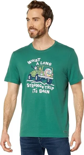 Life is Good Jake and Rocket Strange Trip Short Sleeve Crusher-Lite Tee (Spruce Green) Men's T Shirt