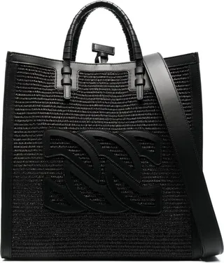 Logo-Detail Leather Tote Bag