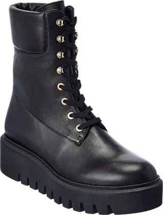 Stuart Weitzman Chalet Lug Leather Combat Boot
