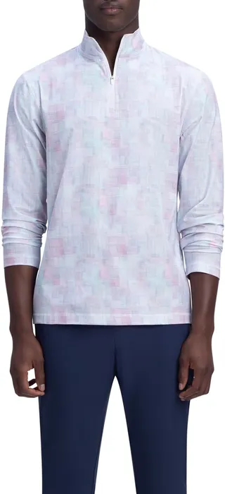 Men's OoohCotton® Print Stretch Half Zip Pullover