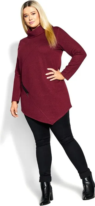 AVENUE | Women's Plus Size Tilly Textured Tunic - shiraz - 18W