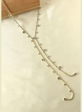Gold Plated Designer Stone Western Wear Choker Necklace For Women
