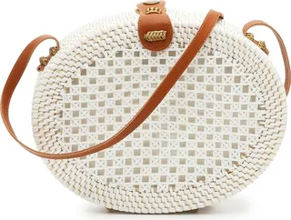 Crown Vintage Woven Oval Crossbody