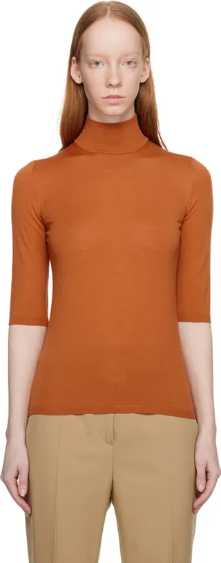 Max Mara Orange Unghia Turtleneck