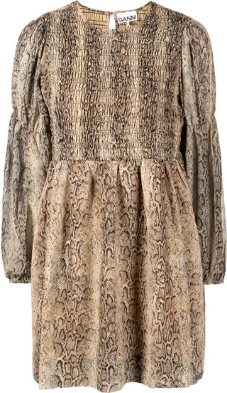 Snake-Print Mini Dress