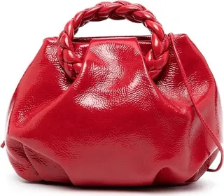 Patent-Finish Leather Tote Bag