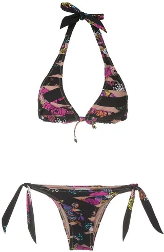 Printed Triangle Bikini Set