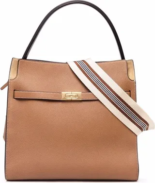 Brown Lee Radziwill Leather Double Tote Bag