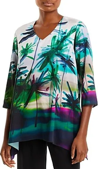 Caroline Rose Side Fall V Neck Tunic