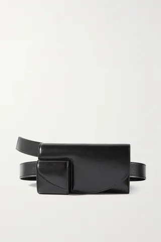 The Row - Horizontal Leather Belt Bag - Black