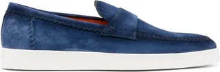 Penny-slot suede loafers