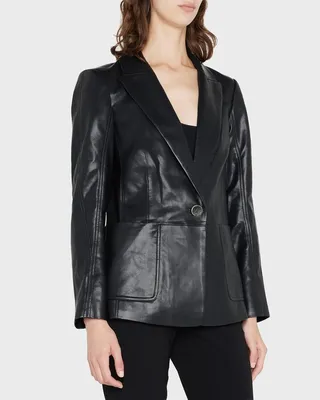 Benji Single-Button Faux-Leather Jacket