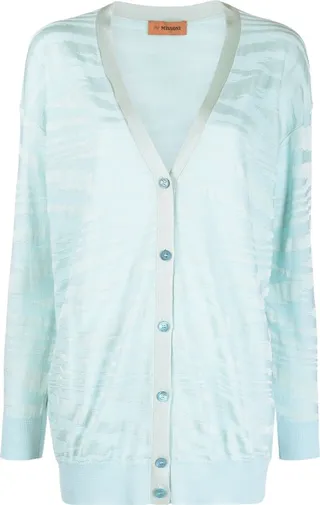 zigzag V-neck cardigan