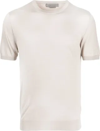 short-sleeve silk T-shirt