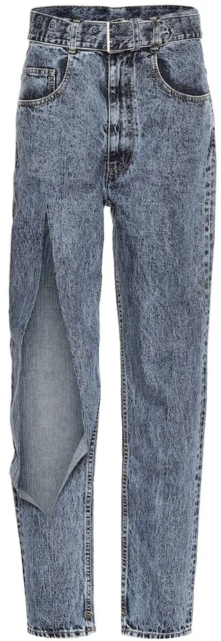 Ripped high-rise jeans