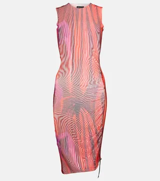 Printed ruched minidress