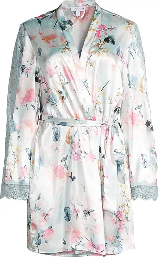 Eloise Floral Lace-Trim Robe