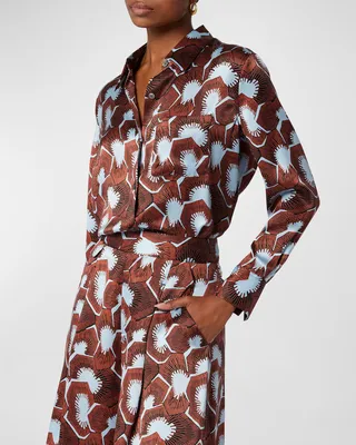 Bradner Abstract-Print Button-Down Shirt