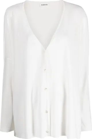 fine-knit V-neck cardigan