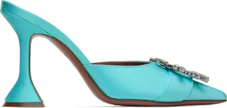 Amina Muaddi Blue Begum Mules