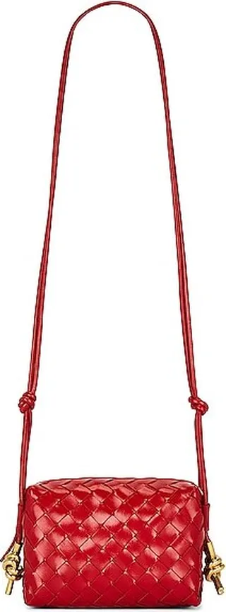 Bottega Veneta Mini Loop Metal Knot Bag in Red