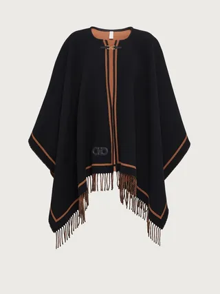 Ferragamo Women Wool and cashmere cape Black