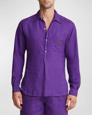 Men's Ryland Linen Monogram Tunic