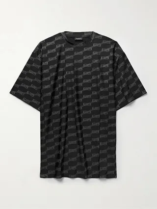 Oversized Logo-Print Stretch-Jersey Swim T-Shirt