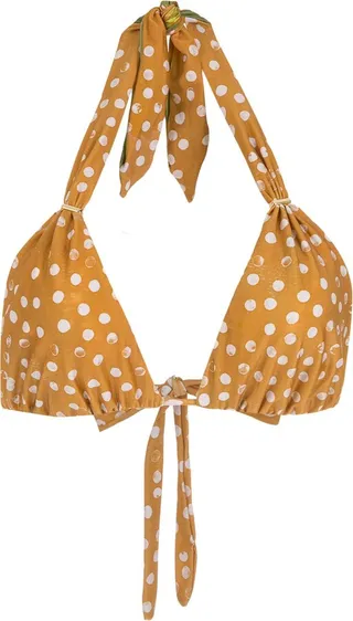 Spot-Print Bikini Top