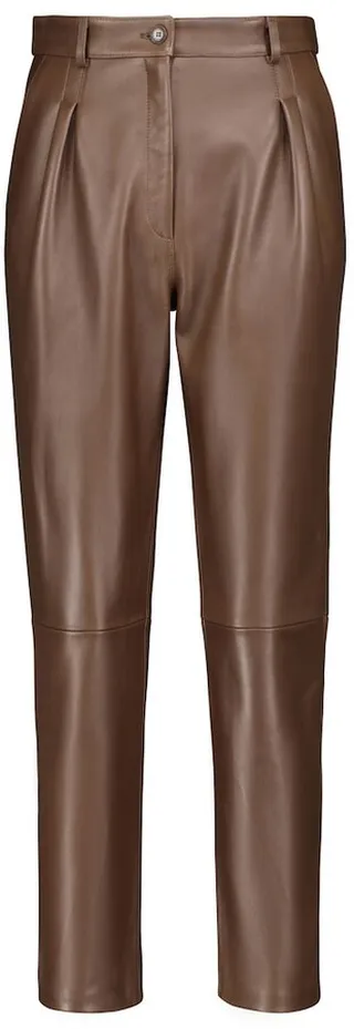 High-rise tapered leather pants