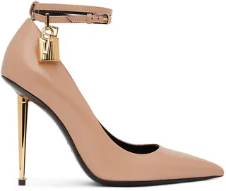 TOM FORD Beige Goatskin Padlock 105 Heels