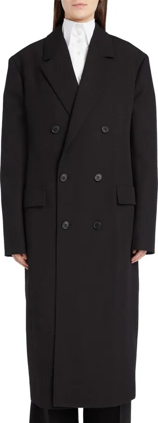 Diana Double Breasted Oversize Virgin Wool & Cashmere Blend Coat