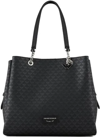 Charm Monogram Black Shopping Bag