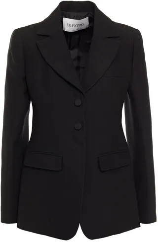 Wool and silk-blend crepe blazer